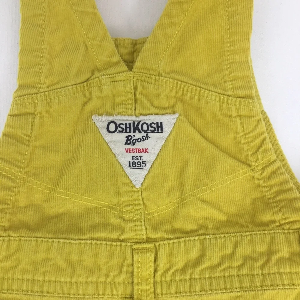 Oshkosh B’Gosh 1990’s Vintage Yellow Corduroy Overalls Kids Size 6 Months